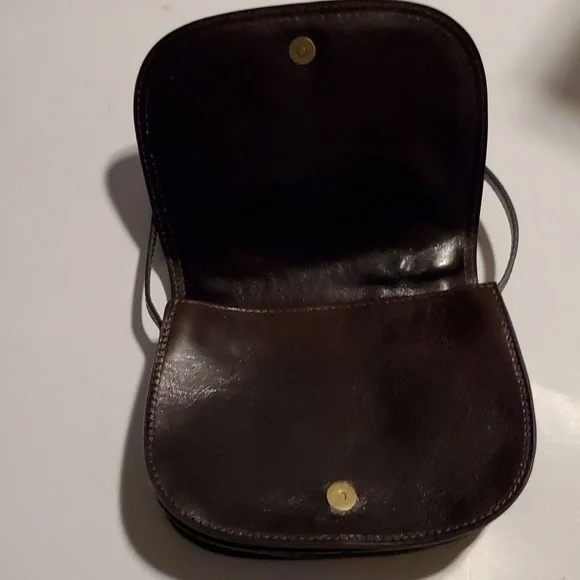 Vera Pelle Made In Italy Leather Dark Brown shoulder bag. Vintage - Picture 8 of 10